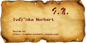 Ivánka Norbert névjegykártya