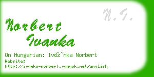 norbert ivanka business card